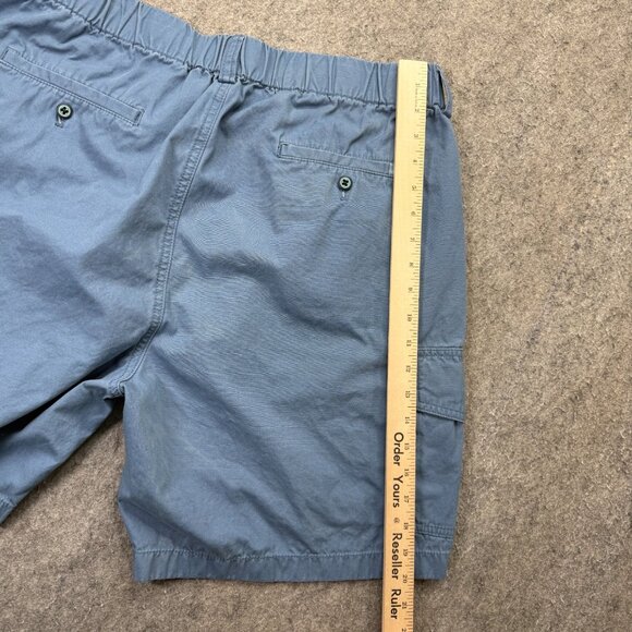Tommy Cargo Shorts Men L Blue Elastic Patio Drawstring Relax Twill 8" - Picture 14 of 16